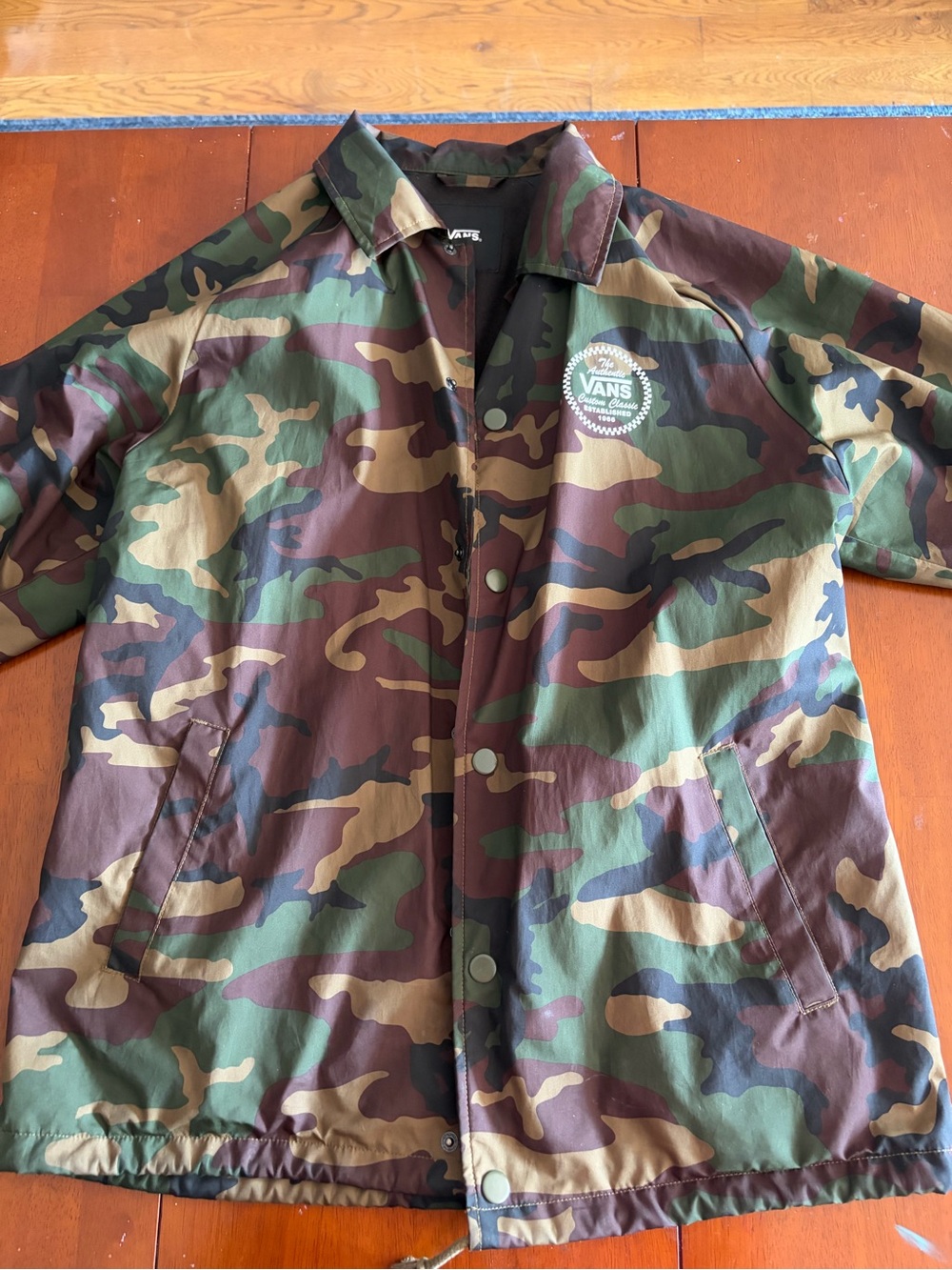 Vans Men’s Camo Windbreaker Jacket - Green/Brown/Black